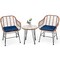 Costway 3PCS Patio Rattan Bistro Set Coffee Table Armchair Garden